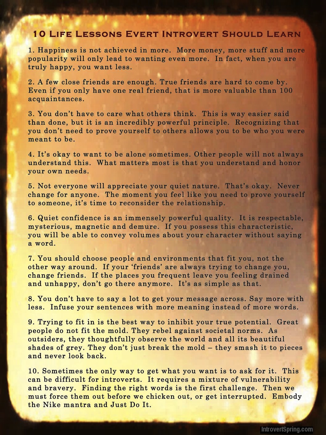 10 Life Lessons Every Introvert Should Learn (Poster)